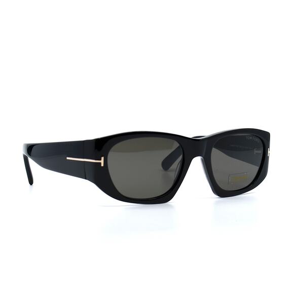 TOM FORD CYRILLE-02 TF987 01A BLACK GREY AUTHENTIC SUNGLASSES - Picture 1 of 12